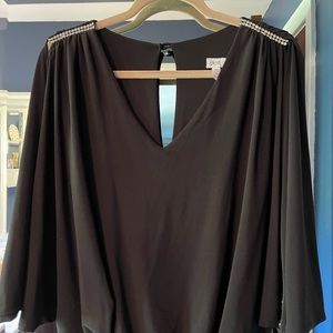 Cache jumpsuit with rhinestone details